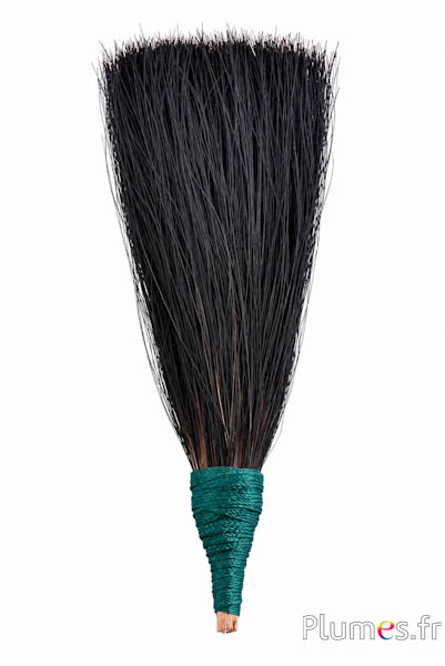 Ciuffo decorativo in setole - lung. 11 cm, largh. 4 cm - nero-crema
